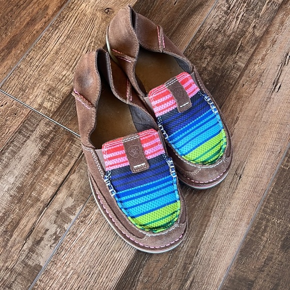 Ariat Women’s 7 Cruiser Brown Leather Sarape Southwestern Boho Moccasins - Picture 2 of 10